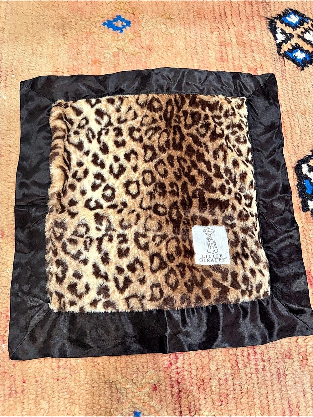 little giraffe Leopard Luxe Mini Baby Blanket / Lovey - new without tags
